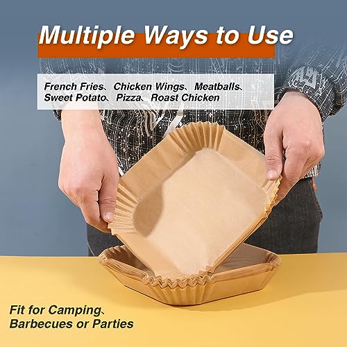 Image of Parchment Paper, OOTDAY 100Pcs Square Air Fryer Liners Disposable, Cooking Non-Stick air fryer accessories, Frying Pan, Oil-proof Air Fryers for 2-4 QT Air Fryer Baking Roasting Microwave(6.5 inch)