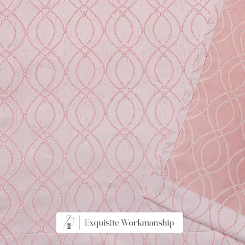 Image of Yellow Weaves 1 Pc Jacquard Oval Eyelet Window Curtain - Perfect for Home, Office, Bedroom, Living Room & Balcony - 5 Feet (Dusty Pink)