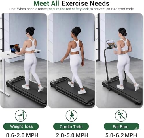 Image of THERUN Walking Pad with Handle Bar, Compact Under Desk Portable Treadmill