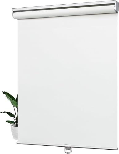 Keego Persianas enrollables sin cordones para ventanas, persianas opacas para el hogar, dormitorio, cocina, oficina (blanco, tamaño 34 pulgadas de