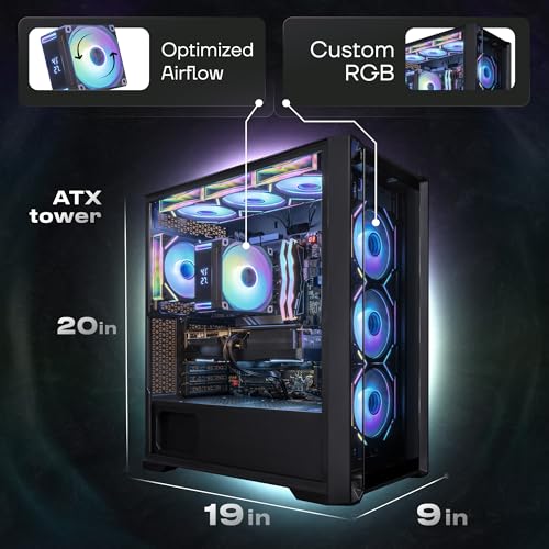 Image of NOVA Gaming PC Desktop Computer, Intel Core Ultra 9 285k, GeForce RTX 5070 TI 16GB, 32GB DDR5, 4TB SSD, 360 LCD Liquid Cooler, Windows 11 Home, RGB Lighting, Ready to Use