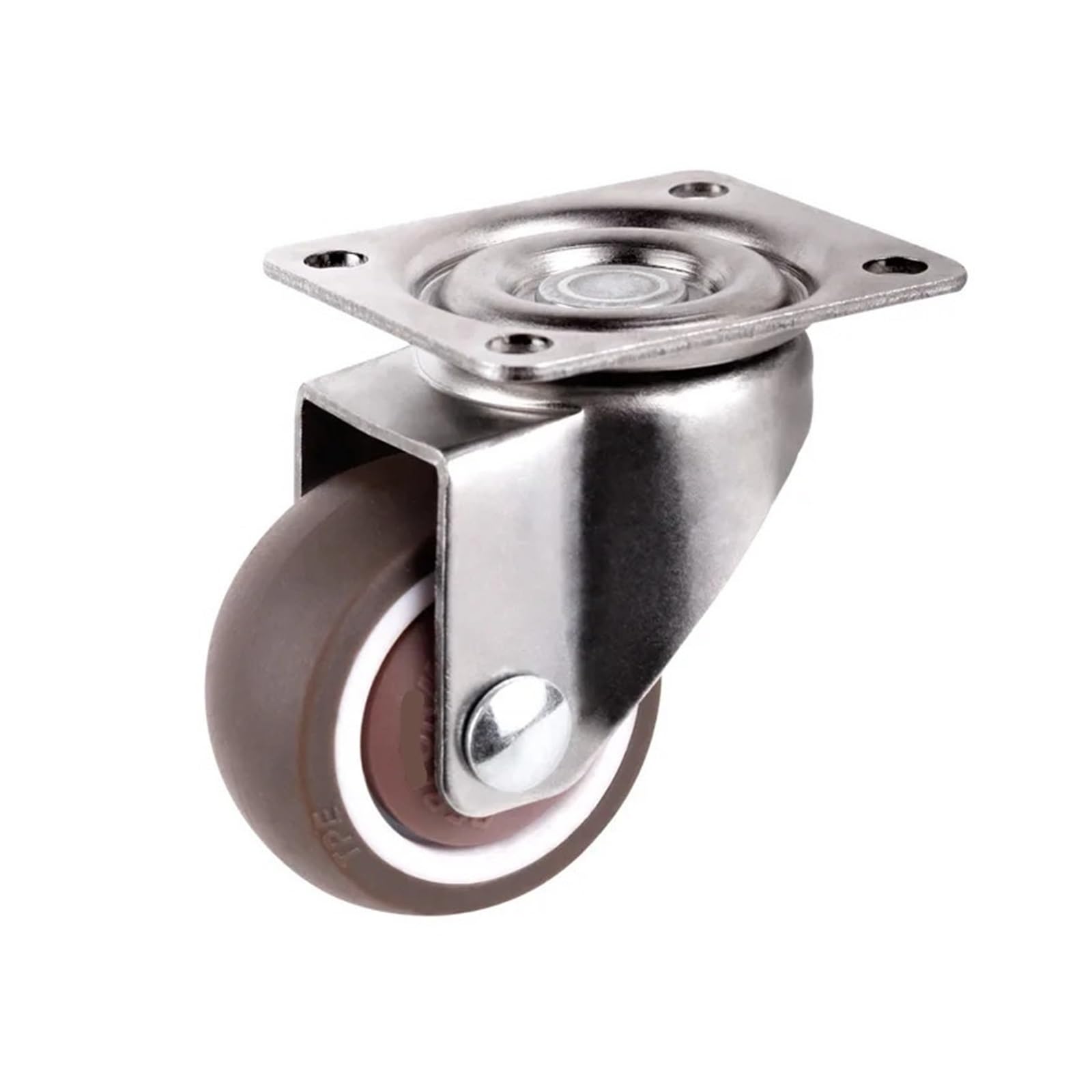 MXXDMOPD 1PCS 1/1.25/1.5/2 inch Furniture casters Rubber Swivel Caster Trolley with Brake(A,1.25 inch)