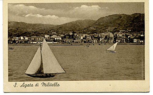 1942 S. Agata di Militello Guller Messina barche Lucca FP B/N VG ANIM VG Cartolina Postale