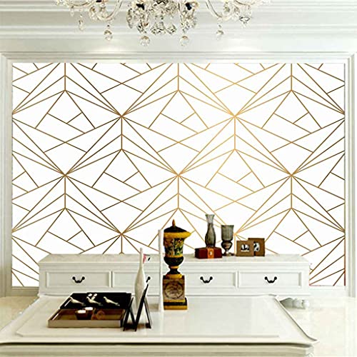 Poster géant mural 3D design dorée pour salon moderne - 4