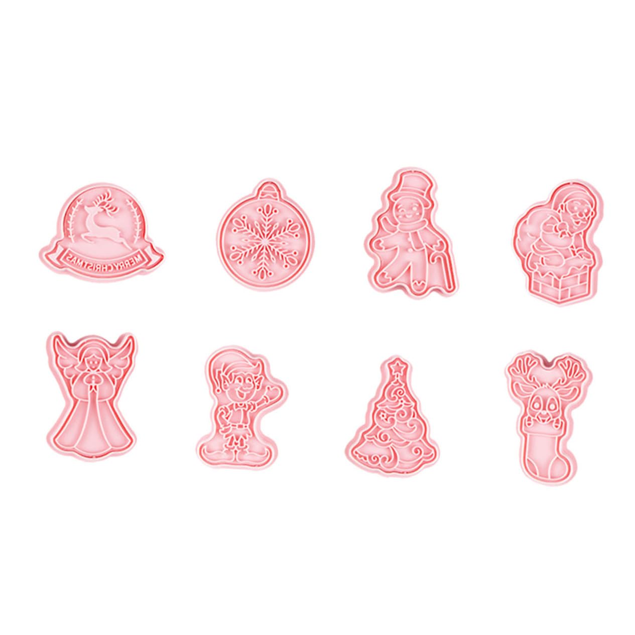 PRETYZOOM 4 Set Stampo Per Biscotti Stampo Torta Natale Stencil Natalizi Per Torte Fondente Di Natale Tagliabiscotti Natalizi Fette Biscottate Strumento Per La Cottura Dei Biscotti 8 Pezzi*4