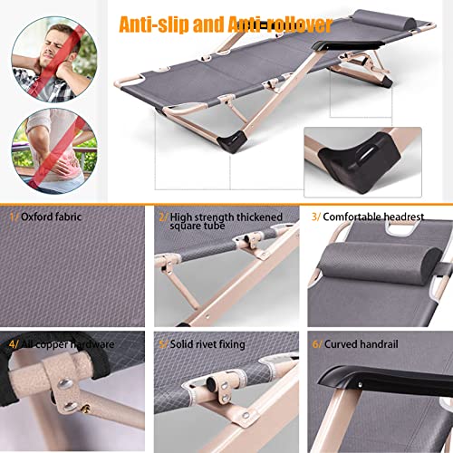 Chaise longue Zero Gravity à dossier inclinable réglable et pliable pour extérieur - 4