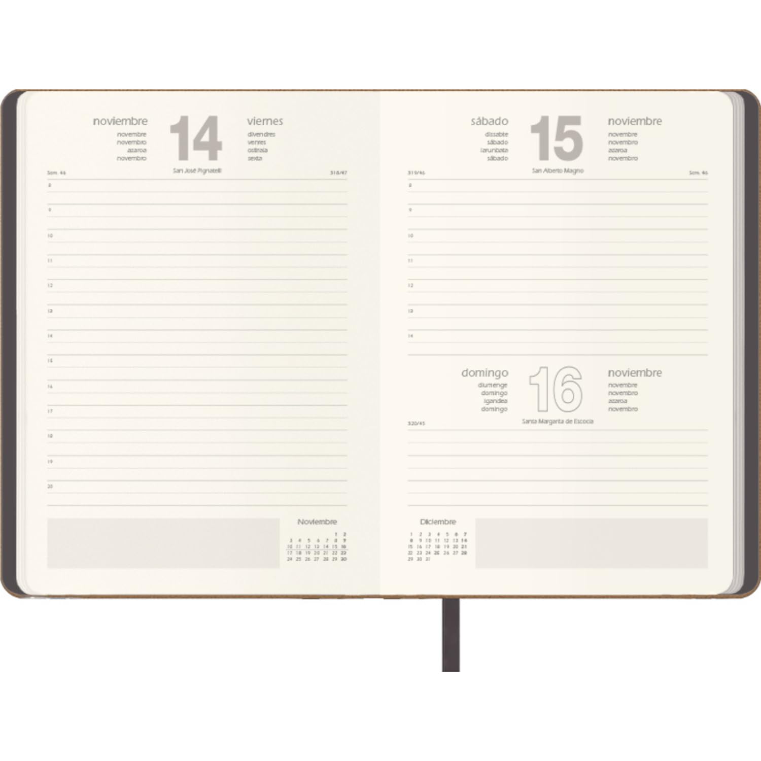 Dohe, 2025 Diary, Day by Page, A5 Size (14 x 20 cm), 12 Months January to December, Flexible Leatherette Cover - Image 2
