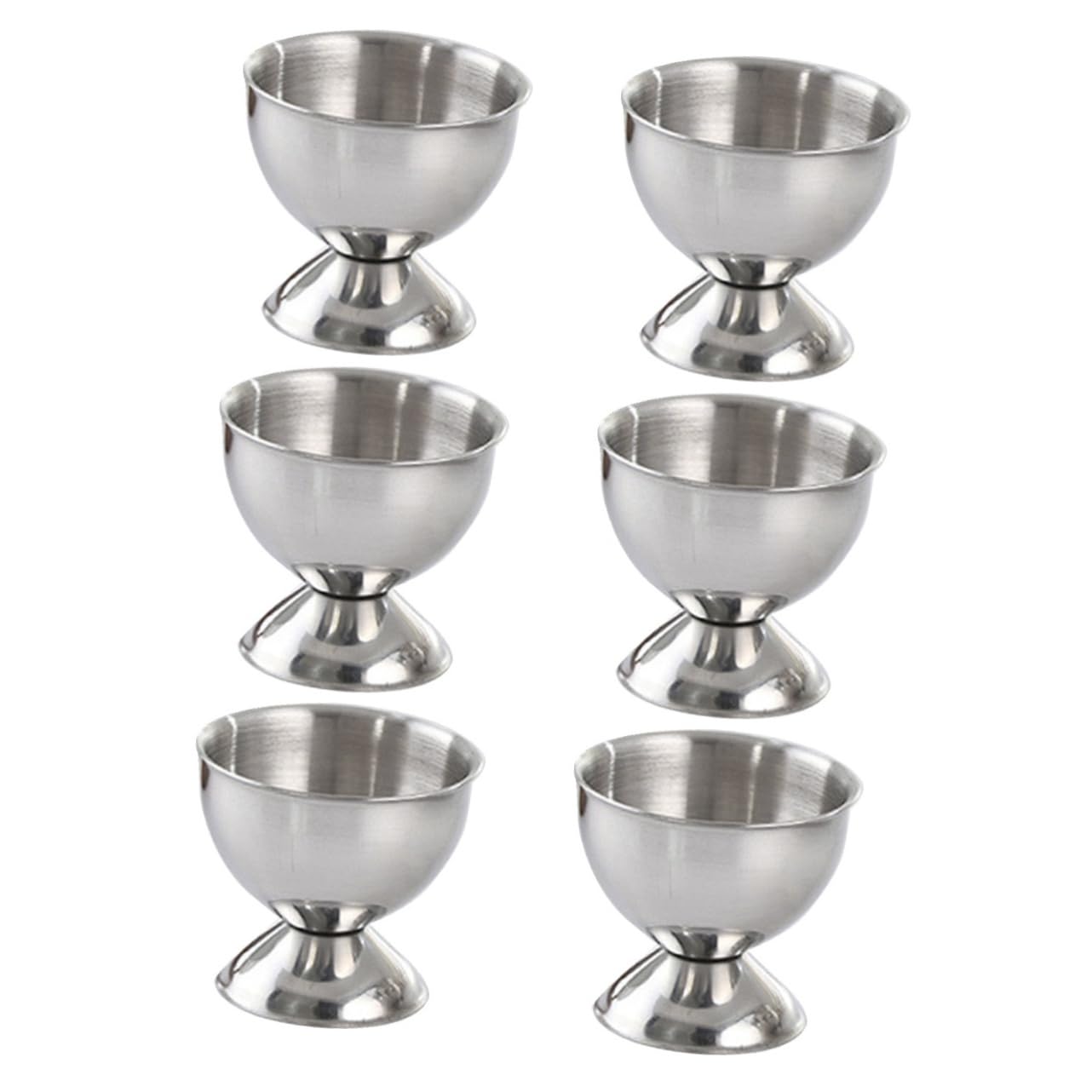 FUNOMOCYA 6 Pcs Stainless Steel Egg Holder Egg Rack Four-piece Egg Tray Egg Poacher Cups Egg Egg Tray Egg Stand Holder Poached Egg Cups Egg Serving Cup Mini Egg Cooker Egg Poachers Cup