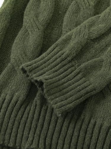 Men's Cable Knit Turtleneck Sweater, 100% Acrylic Winter Warm Slim Fit Pullover Jumper with Stretch4