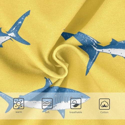 Sharks Swimming Girls' Underwear Cotton Yellow Girls Briefs Soft Toddler Underwear 2T3