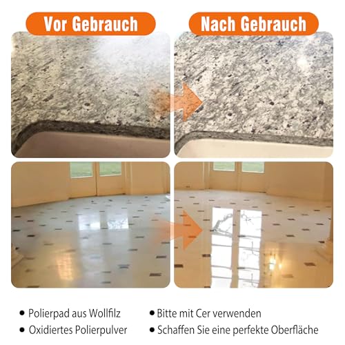 14 Stück Schleifscheibe Polierset: 100MM Trocken Polierscheiben Marmor Polierset mit M14 Gummi-Stützteller Schleifpapier für Beton Granit Stein Marmor (50# - 8000#)