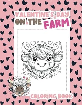 Paperback Valentine's Day Farm Animals Coloring Book
