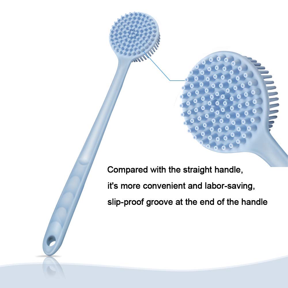 NILKANTH® - Back Scrubber,Bath Body Brush for Exfoliating Silicone Shower Brush Long Handle Massage Improve Your Circulation (Blue) 2