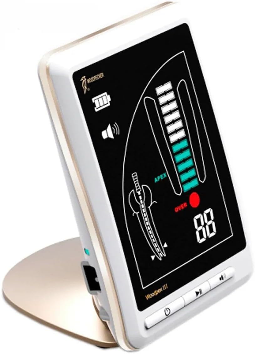 Woodpecker 5th Generation Apex Locator Woodpex III Gold | LCD Display | Rechargeable Battery | Accurate Root Canal Measurement | High Precision for Dental Professionals