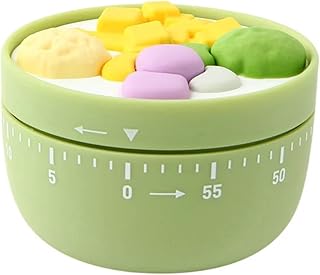 Minuterie de Cuisine en Forme Dessert, Horloge mécanique 60 Minutes, Cuisson, Aucune Pile nécessaire, Facile à Lire(Green)