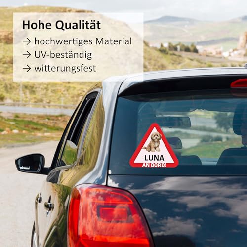 Indigos UG - Namensaufkleber Hund - Dobermann - Aufkleber mit Namen & Wunschtext - individuell personalisiert - Auto - Motorrad - LKW
