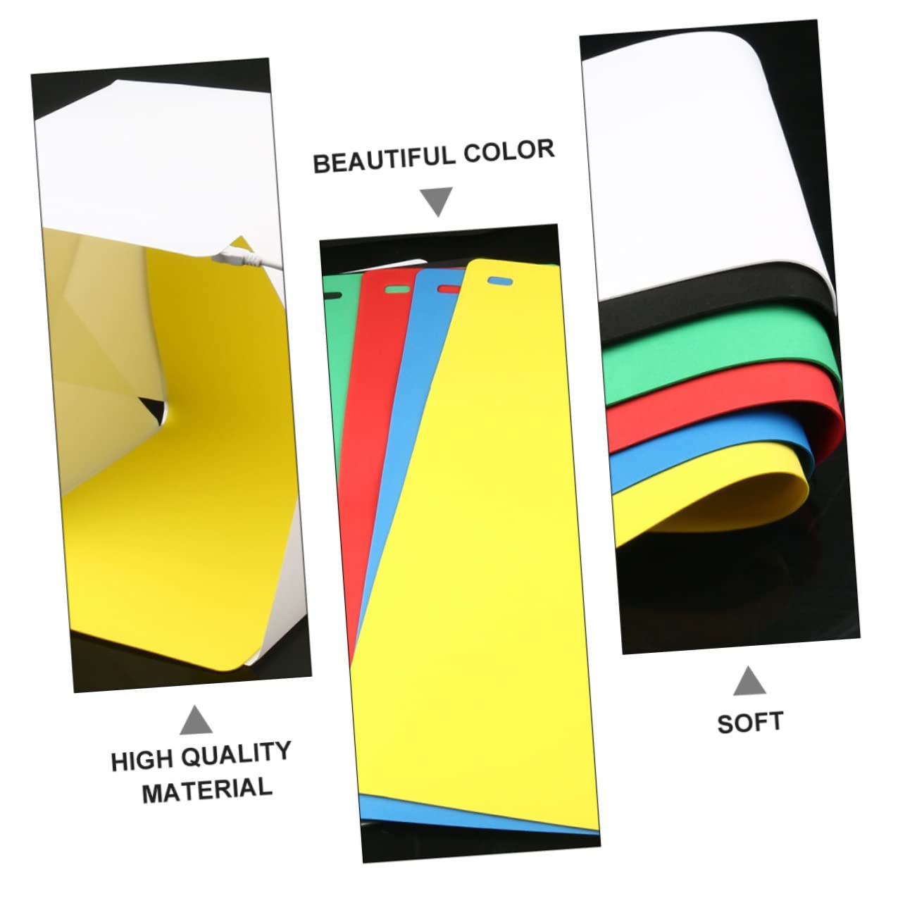Mini Boîte Photo Pliable Abs Blanche à LED Double, 6 Couleurs