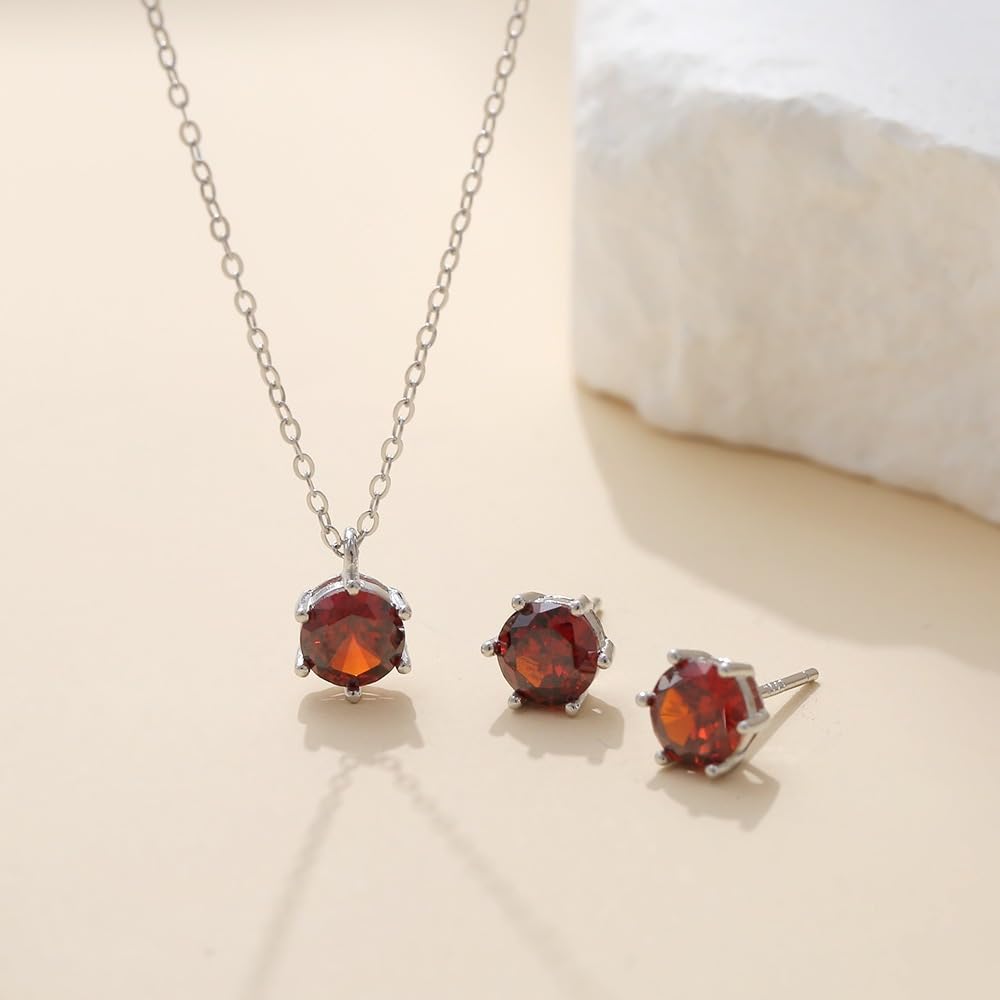 Schmuckset Silber Juwelen Set Für Frauen, Zirkoni-Pendant und Gekreutzigte Studienohrringe für Hochzeit oder Brautkinder, Weihnachts-Geschenke für Frauen