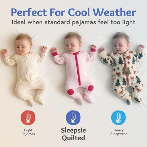 Image of baby deedee Sleepsie Quilted - Cotton Baby Footed Pajama