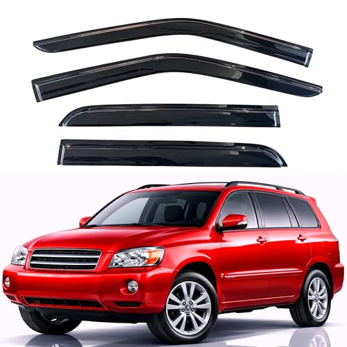 Image of KPY Rain Guards Fit for 2001-2007 Toyota Highlander, Out-Channel Window Visors Vent Wind Deflectors 4PC, Car Accessories for 2006-2007 Toyota Highlander Hybrid