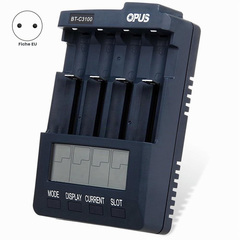 BT-C3100 Adaptateur Universel 4 Emplacements pour Batteries Li-ION Rechargeables EU Plug