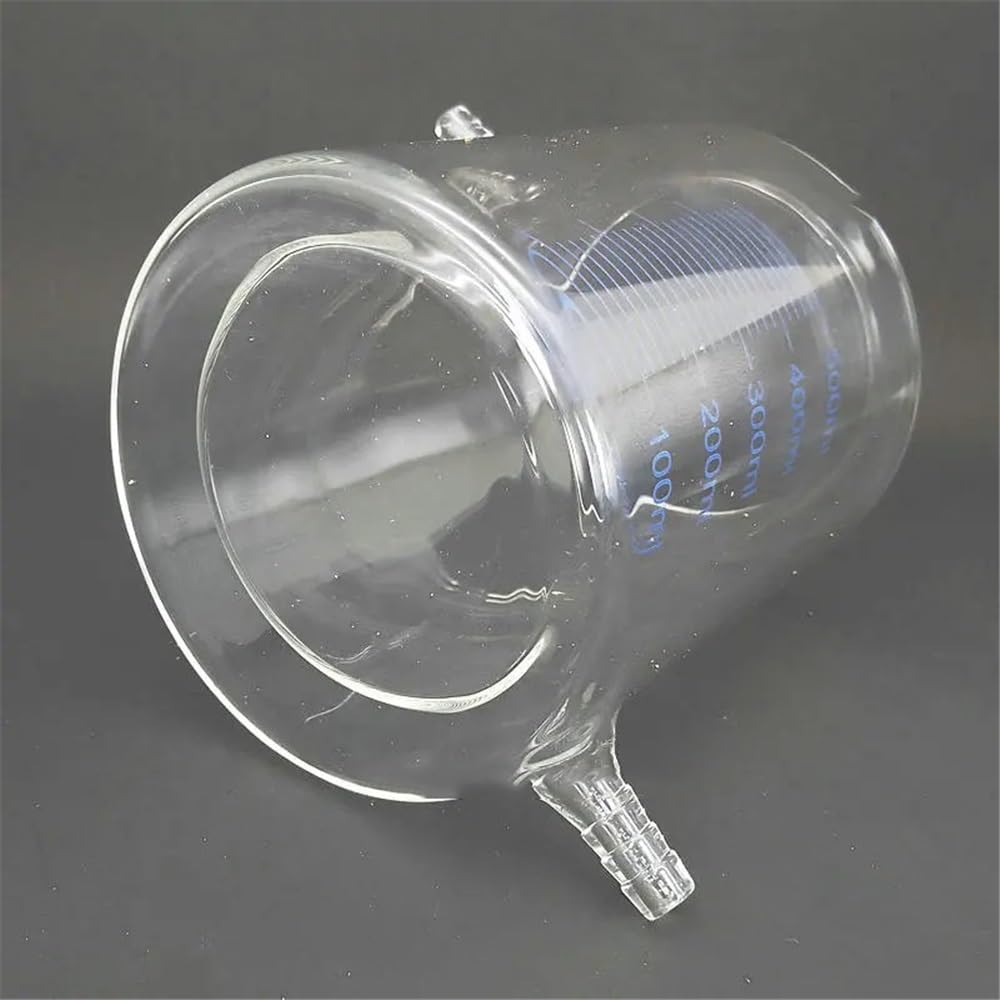 Szklany kubek borokrzemianowy Laboratoryjna zlewka ze szkła borokrzemianowego z płaszczem, dwuwarstwowa, z podziałką, 50-1000 ml(300ml)