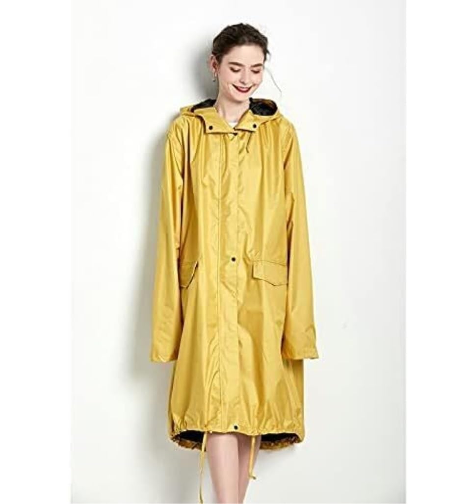 Chubasquero Chubasquero Largo Y Fino para Mujer, Ponchos De Lluvia para Mujer, Impermeables Ponchos De Lluvia Impermeables(Yellow)