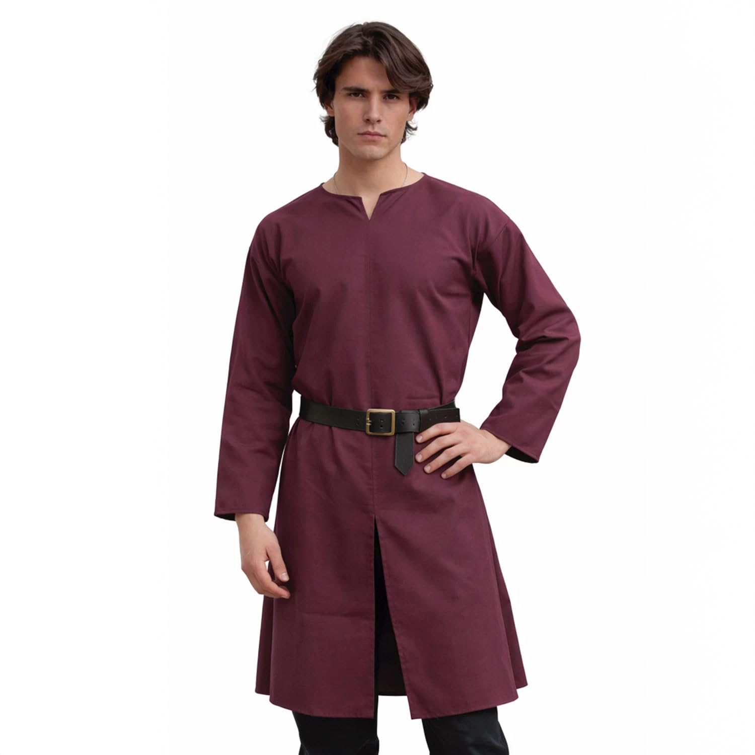 RAWBLADE Logan Tunic for Men, Medieval Renaissance Tunic Shirt, Cotton Linen Costume for LARP, Cosplay, Reenactment, Ren Faire, Viking Inspired Clothing, Made in Europe