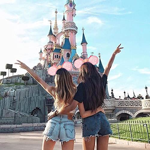 Image of FANYITY Mouse Ears, Sequin Mouse Ears Headband for Boys Girls Women (candy)