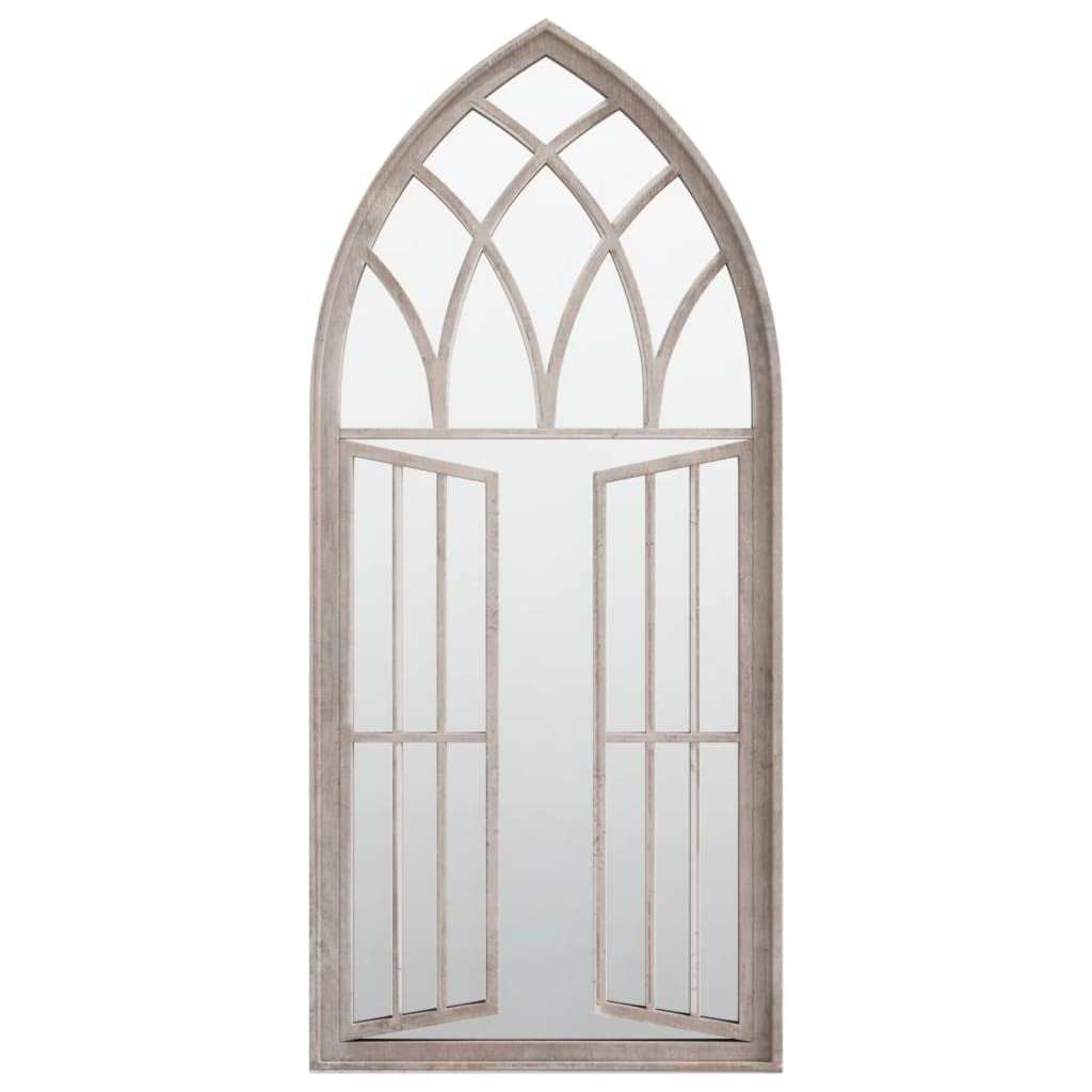 KGHFDVB Antique Iron Wall Mirror 100x45 cm, Rust Effect Indoor Mirror with Sturdy Frame, Easy Mount Design for Dark Corner Light Reflection