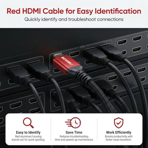 Cable HDMI 8K de 6 pies pack de 4 para consolas de última generación como PS5 3