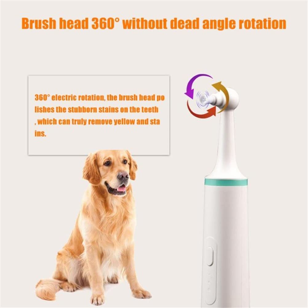 Cepillo De Dientes EléCtrico para Perros, Herramienta para Eliminar La Placa Dental De Las Mascotas Kit EléCtrico De 3 Modos De Trabajo Borrador De Dientes para Cachorros (2 Pcs)