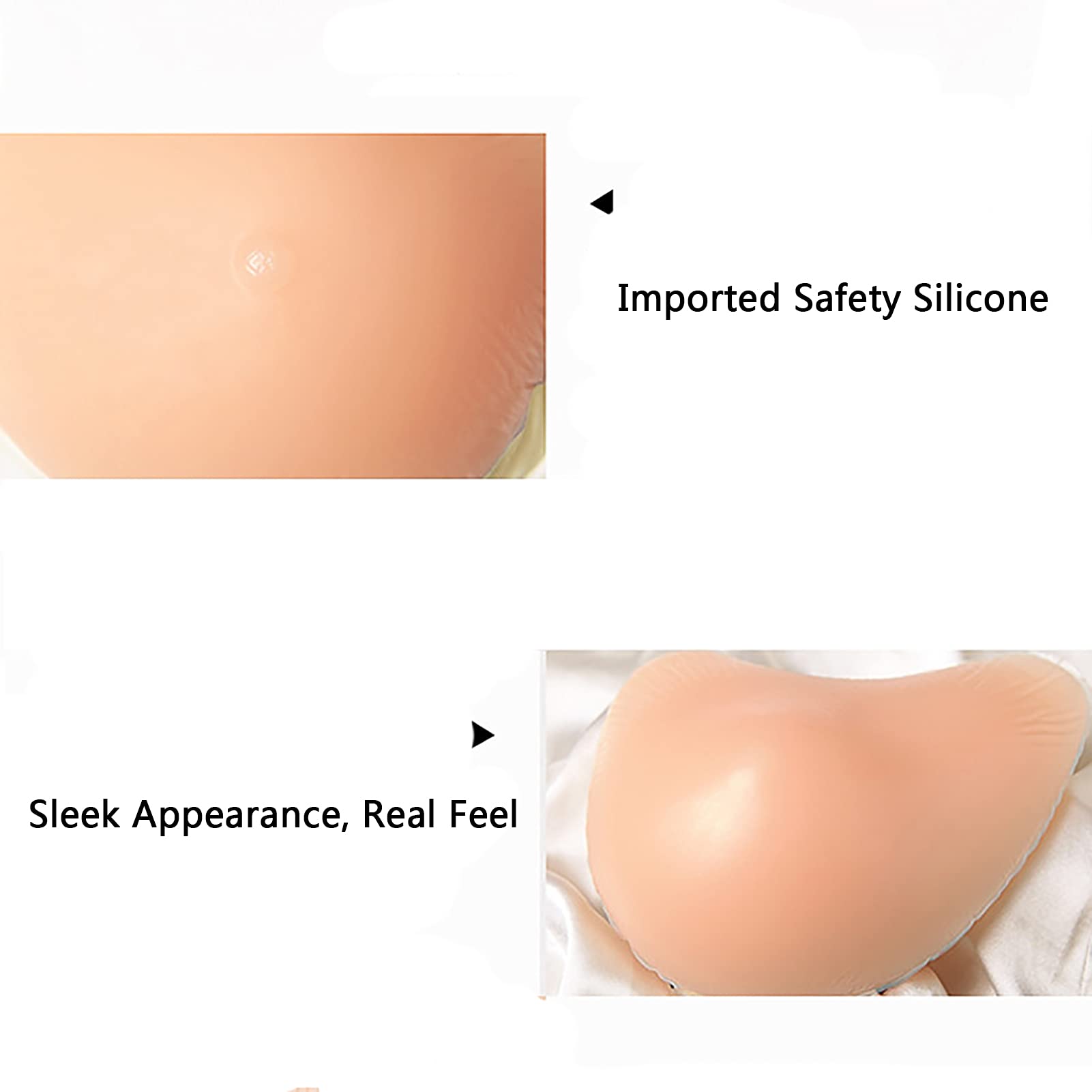 Inserto de sujetador pecho protésico extendido Pecho falso silicona Relleno axila Acolchado Almohadilla push up Fácil limpiar left-350g