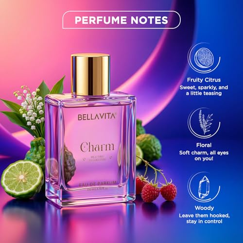 Image of BELLAVITA Charm EDP | Perfume for Woman | Long Lasting | 100ml | Fruity & Floral Scent | Premium Perfume for Women