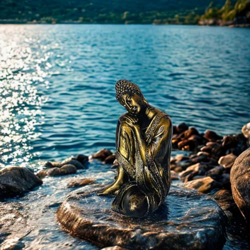 Image of Decorative Buddha Figurine | Resin Idol for Home, Temple & Office | Spiritual Gift for Peace, Luck & Prosperity