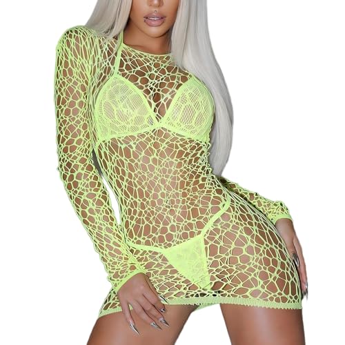 Image of Hollow Out Crochet Bodycon Cover Up Swimsuit Mini Dress Sexy Lingerie Off Shoulder Beach Swimwear