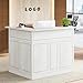 Tribesigns Reception Desk with Storage Shelves, L-Shaped Modern Front Desk, Reception Counter Table for Small Office, Salon, Checkout, White