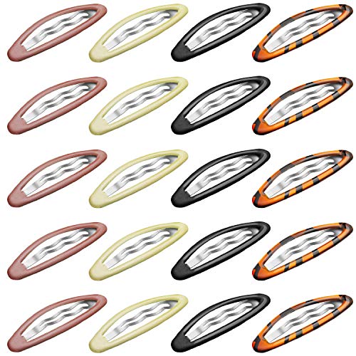 40 Pieces Snap Hair Clips 2.8 Inch Long Oval Snap Clip Hair Barrettes No-Slip Metal Hair Clips Multicolor Snap Hair Pins for Women Girls