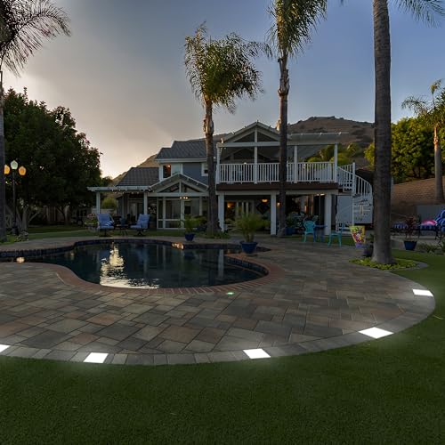 Image of LUMENGY Paver Light 6x9 Inch (5.82x8.85), 5000K Daylight, Glare-Free Brick Lighting for Driveways, Walkways, Pool Decks and Patios, 12V Hardwired, IP67 Waterproof, Drive-Over Rated