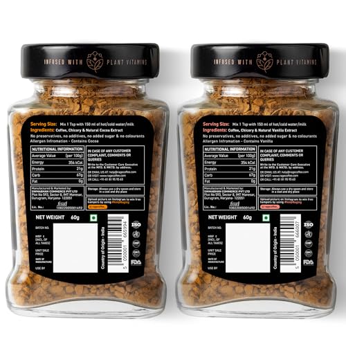 Image of Rage Coffee Silk Blend Instant Coffee | Belgian Chocolate & Vanilla Velvet Silk Blend Flavoured Coffee 60 GMs Each | Premium, Bold & Smooth | Pack of 2