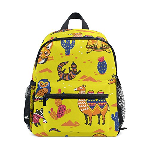 Jeansame Mochila infantil para niños y niñas  con diseño de zorro tropical  color