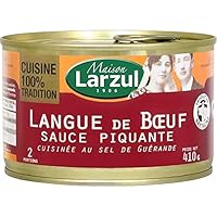 Epicerie salée Conserves et plats cuisinés Plats cuisinés en conserve et bocaux LARZUL LANGUE DE BOEUF SAUCE PIQUANTE 1/2 410G LARZUL
