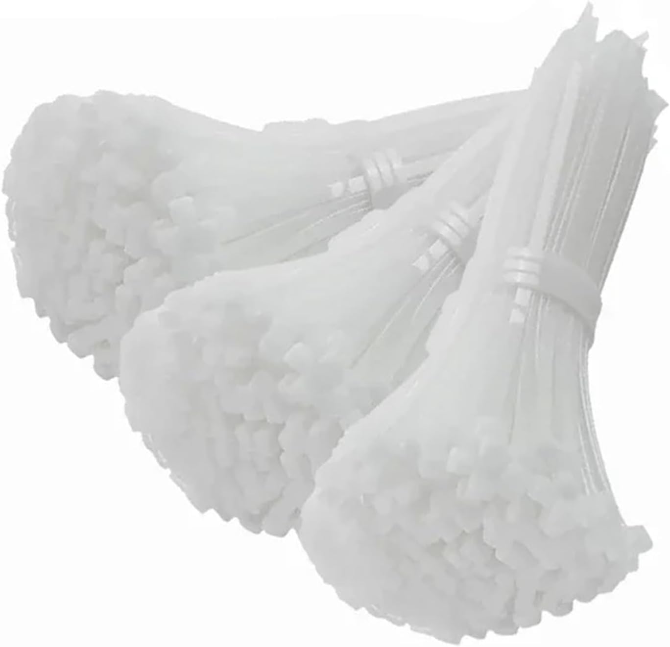 Rlibbaoyi White- 300Pcs Nylon Self-Locking Cable Ties