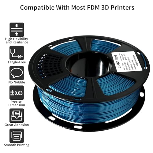 Image of GIANTARM PETG Filament 1.75mm 1Kg(2.2lb), Metallic Blue Filament PETG for 3D Printer, ±0.02mm Accuracy, High Precision, Strong Toughness, Neatly Wound & Moistureproof, Metal Blue