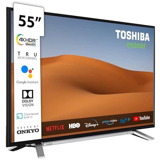 Toshiba TV 55UA2B63DG 4K HDR Smart TV Android de 55" Ultra HD (3840 x 2160), Chromecast y Google Assistant Integrados