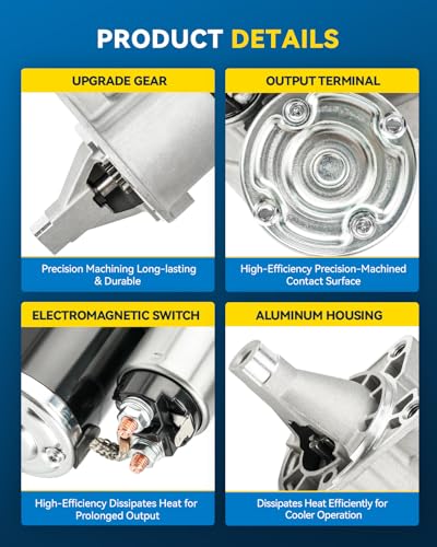 Image of PHILTOP 1.2KW Starter Replacement, Compatible with Chrysler 300 Dodge Charger Magnum Challenger, 2.7L 3.5L, 2005-2010 OE# 19025N 4608800A 4608800AC