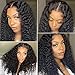 ESIWONHAIR Wet and Wavy Deep Wave Lace Front Wigs Human Hair Glueless for Black Women 20Inch Wear and Go Curly HD 4×4 Lace Closure Wigs Pre Plucked with Baby Hair