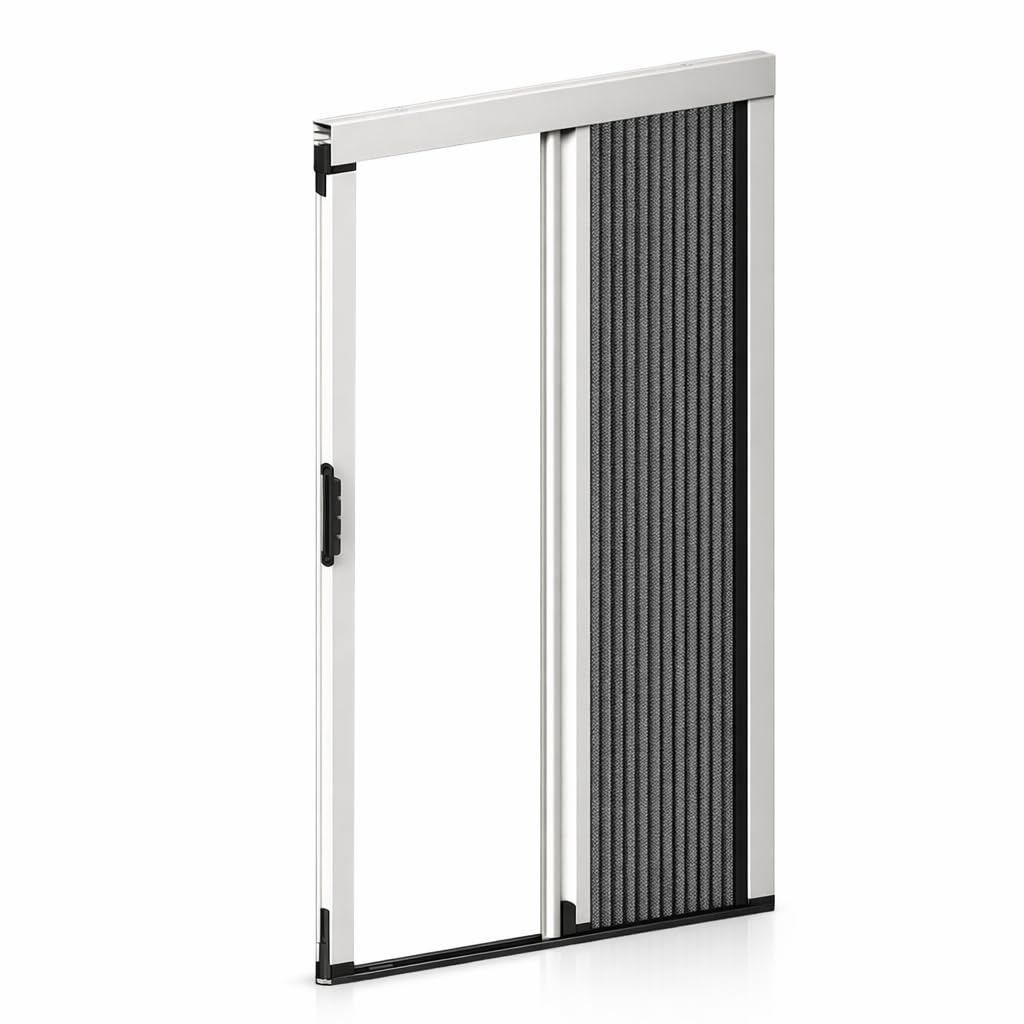 Zanzariera Plissettata Porta Finestra 120x240 cm diversi colori (Bianco)