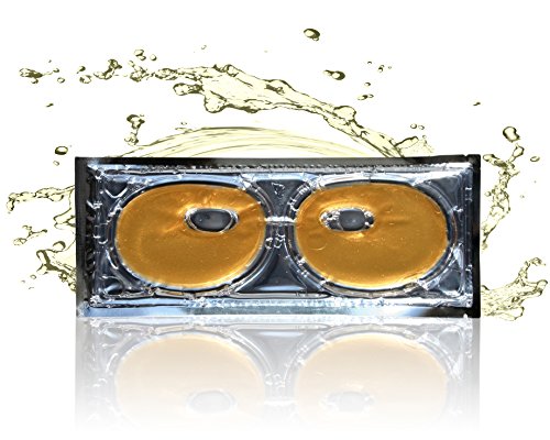 10 Masks in 5 Pairs of 24k Gold Eye Collagen Hyaluronic Acid, Vitamin B5, Vitamin E, Reduce Wrinkles and Dark Circles Around the Eye Area 