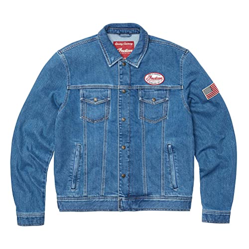 Indian Motorcycle Men's Denim Jacket, Blue